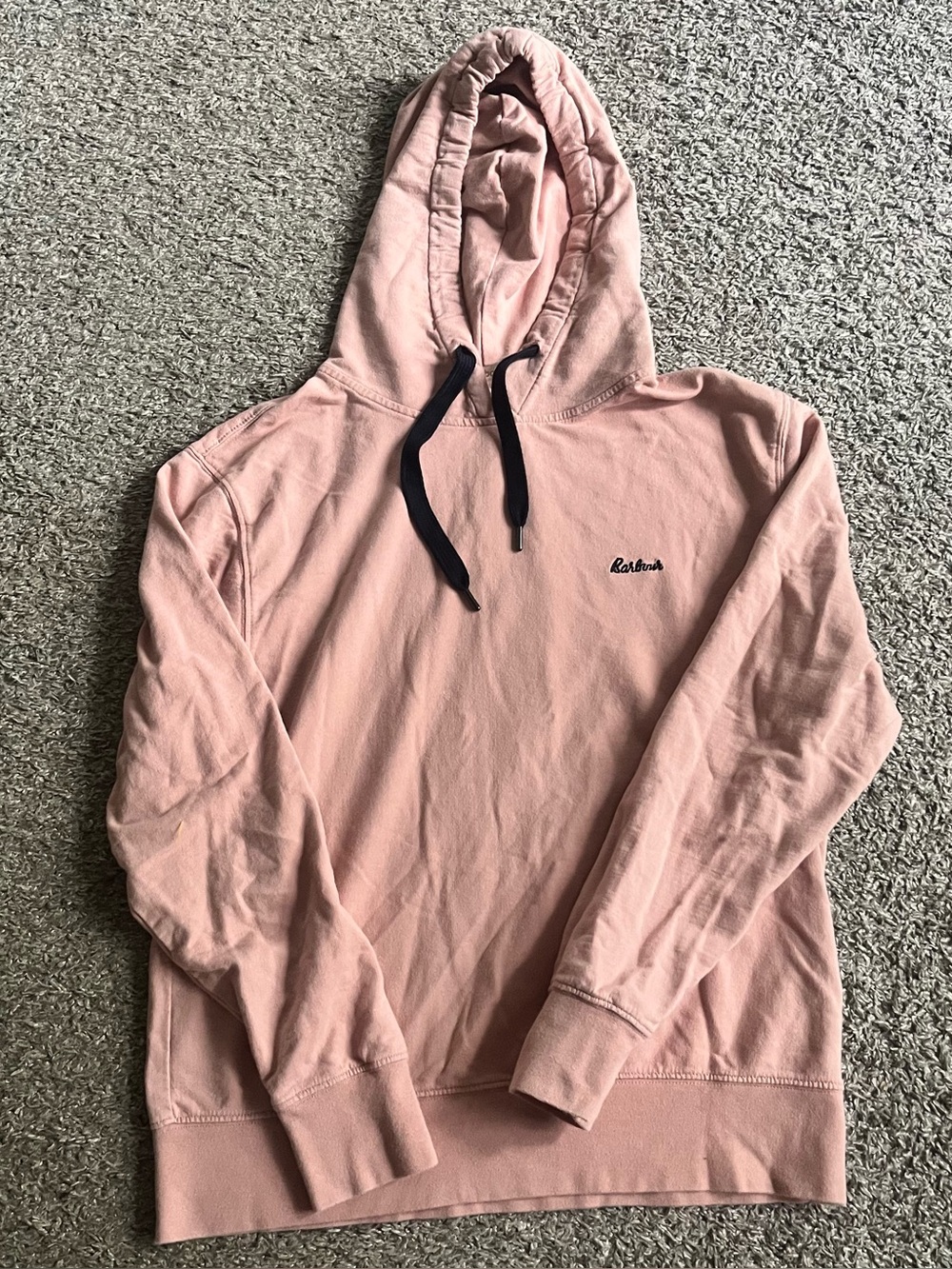 Barbour Pink Navy Hoodie Embroidered Logo Small Sweatshirt Pullover Women's